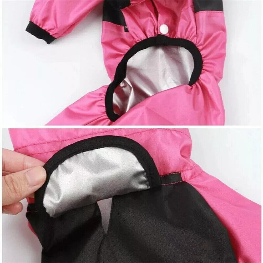 Pet Puppy Dog Raincoat Waterproof Clothes Jumpsuit Hooded Jacket Dog Rain Coat