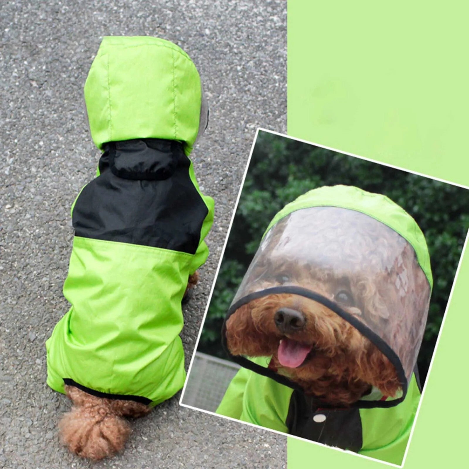 Pet Puppy Dog Raincoat Waterproof Clothes Jumpsuit Hooded Jacket Dog Rain Coat
