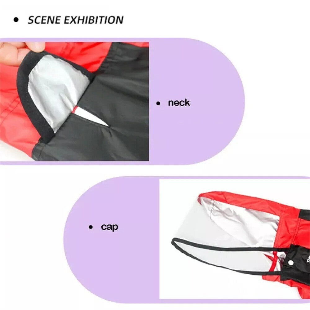 Pet Puppy Dog Raincoat Waterproof Clothes Jumpsuit Hooded Jacket Dog Rain Coat